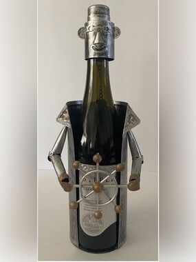 Berkeley Designs Sailing Captain Metal Wine Caddy Wine Bottle Holder Sculpture
